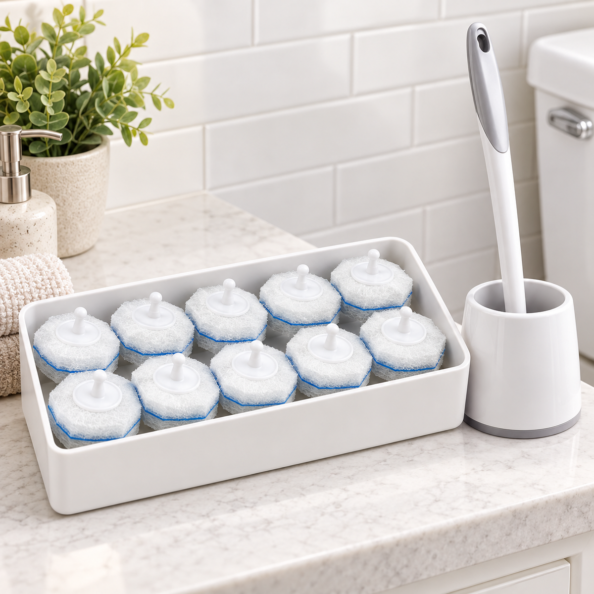 Disposable Toilet Brush Refill Heads – 10-Pack