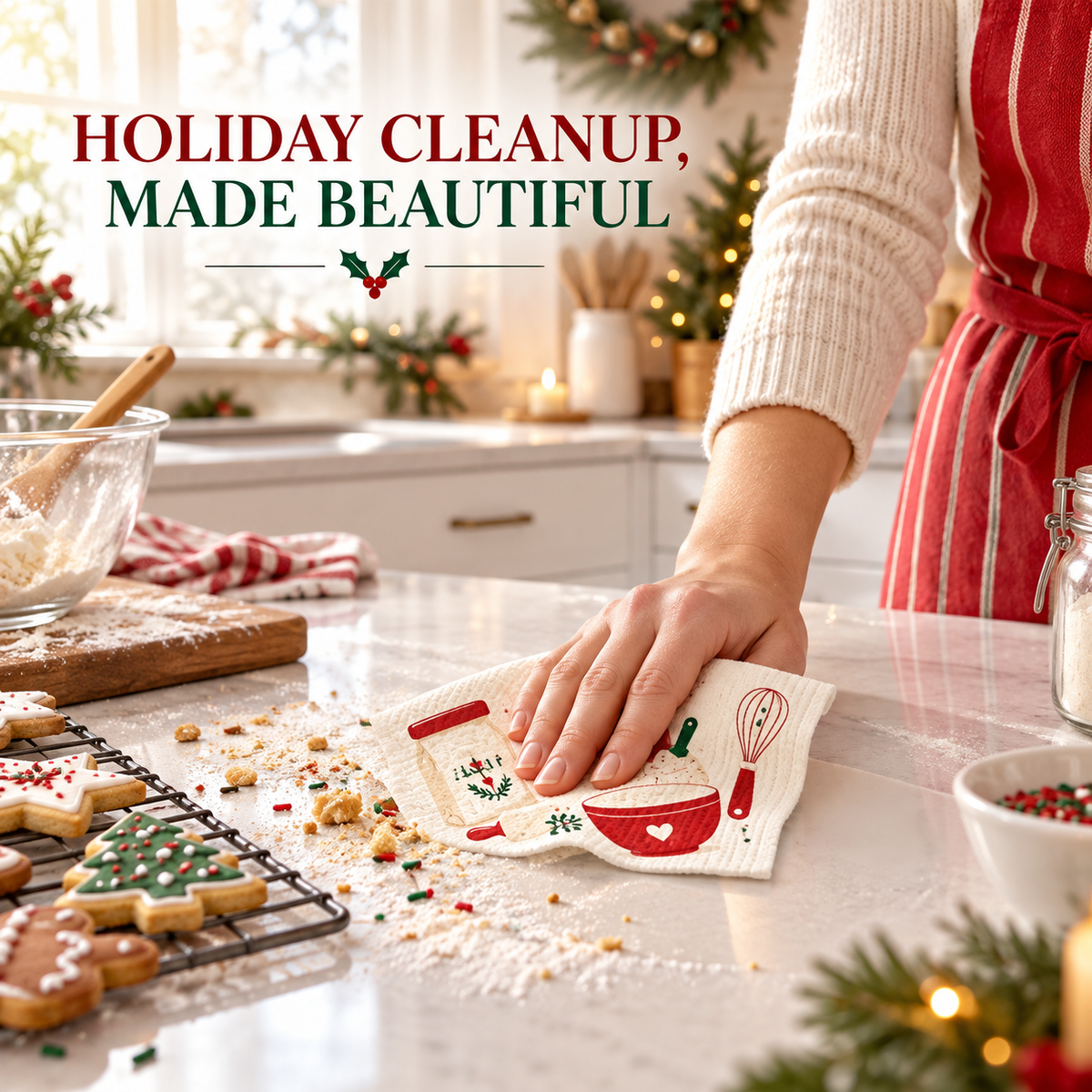 Holiday Reusable Cellulose Kitchen Cloths